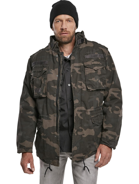 Brandit Men’s M-65 Giant Jacket Dark Camo – Vintage Military Field Coat 6XL