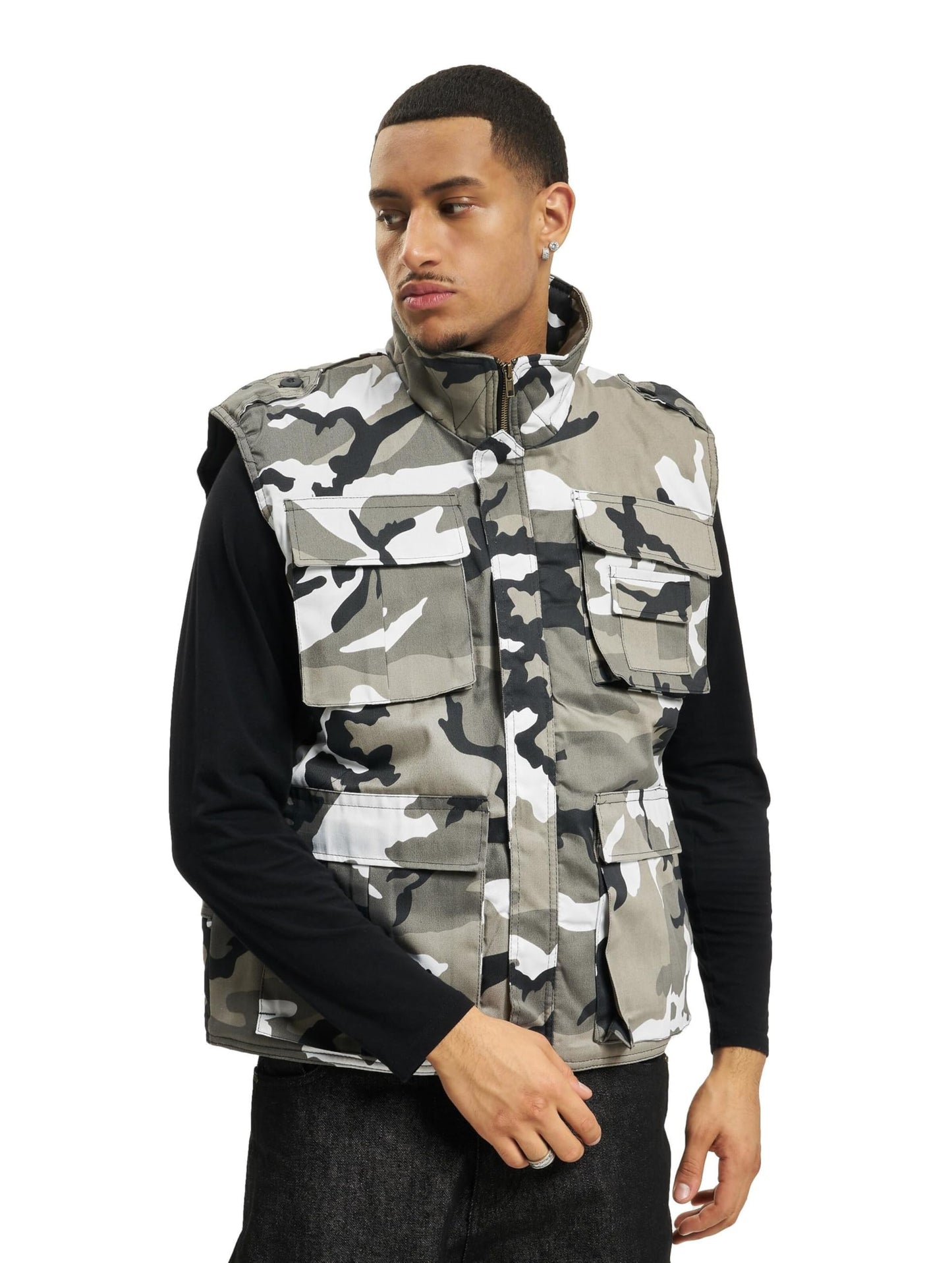 Brandit Men’s Vest – Casual Outdoor Utility Vest with Multi-Pocket Design