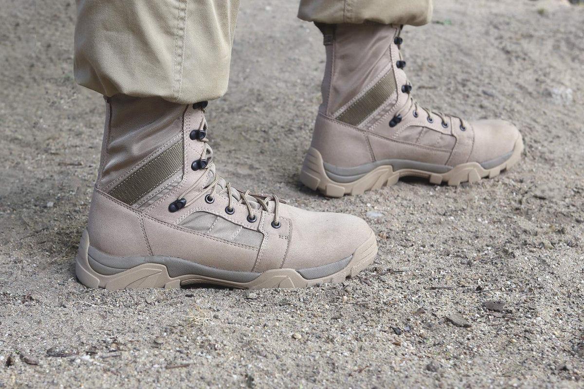Brandit Defense Combat Boots – Camel, Military Tactical Footwear