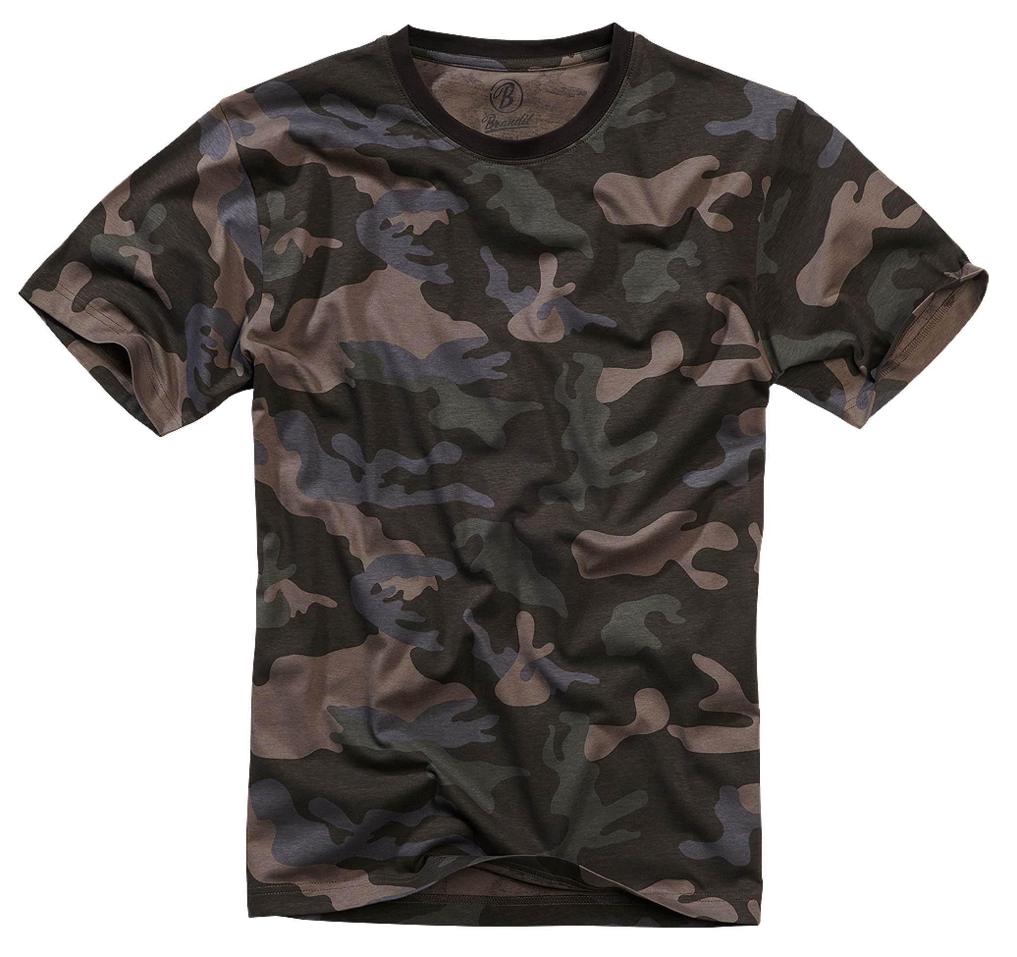 Brandit Men’s Dark Camo Cotton T-Shirt XL | Casual, Training & Outdoor Wear