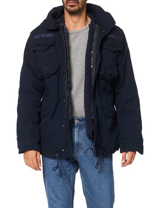 Brandit Men’s M-65 Giant Jacket Navy – Vintage Military Field Coat XL