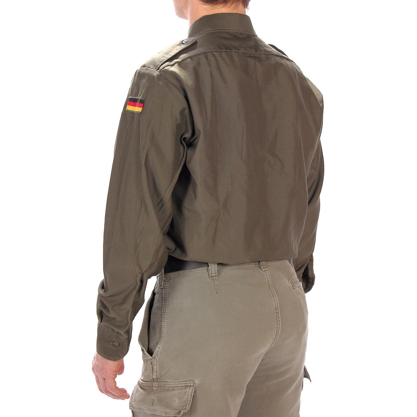 Mil-Tec BW Shirt Olive Green Cotton Long Sleeve German Army Style Top