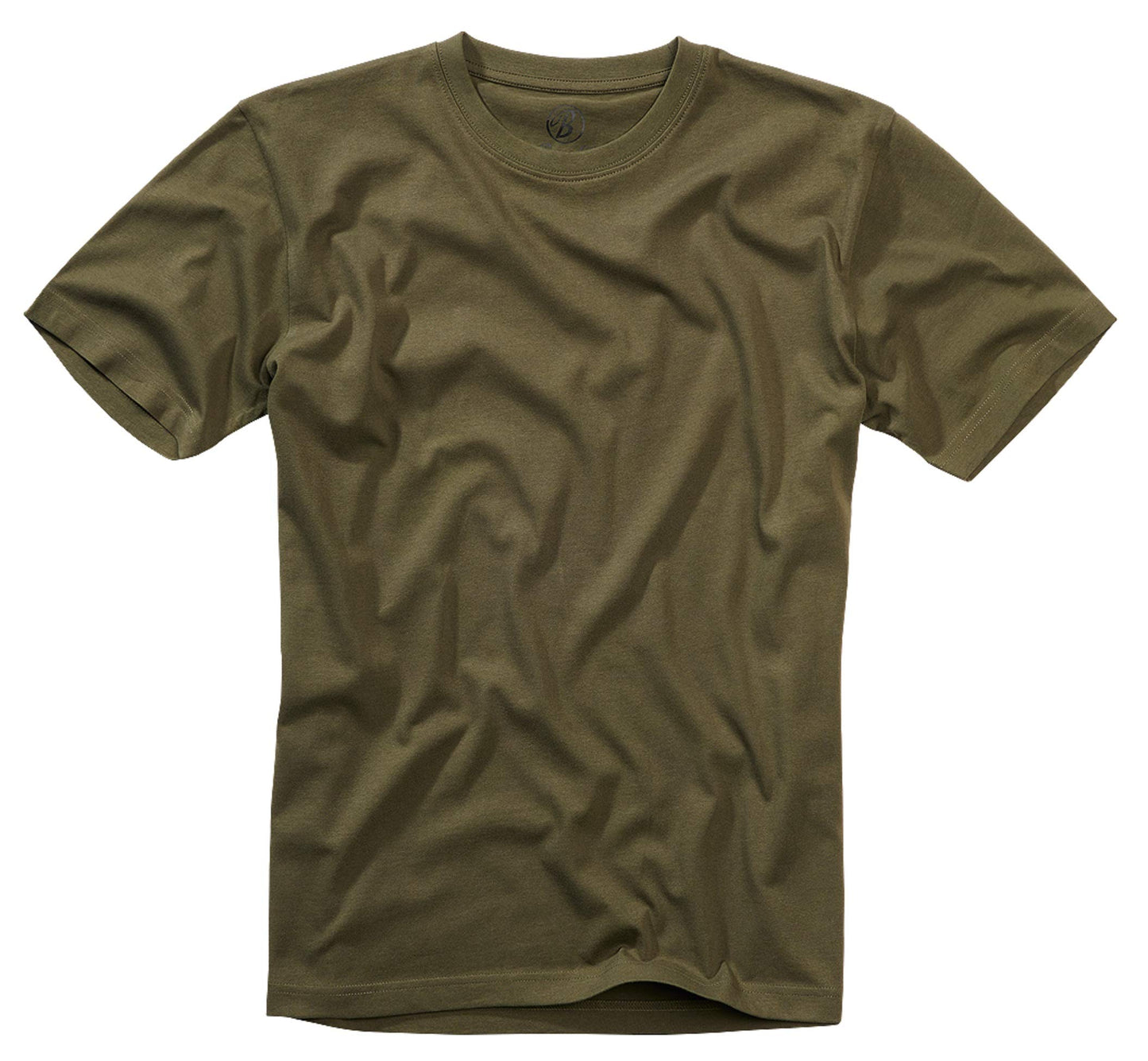Brandit Men’s T-Shirt – Olive Cotton Crew Neck Casual Short Sleeve Top, Size M