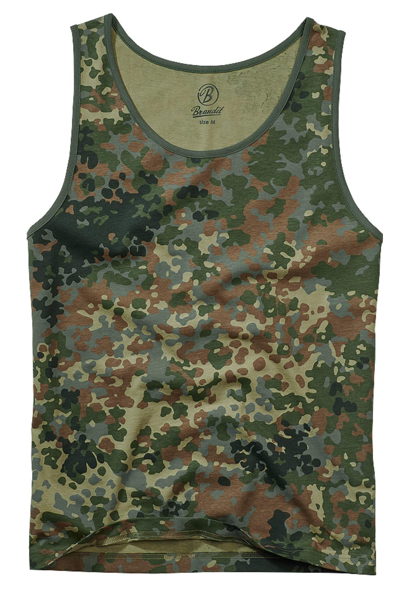 Brandit Men’s Flecktarn Camo Cotton Tank Top 4XL | Casual & Training Wear