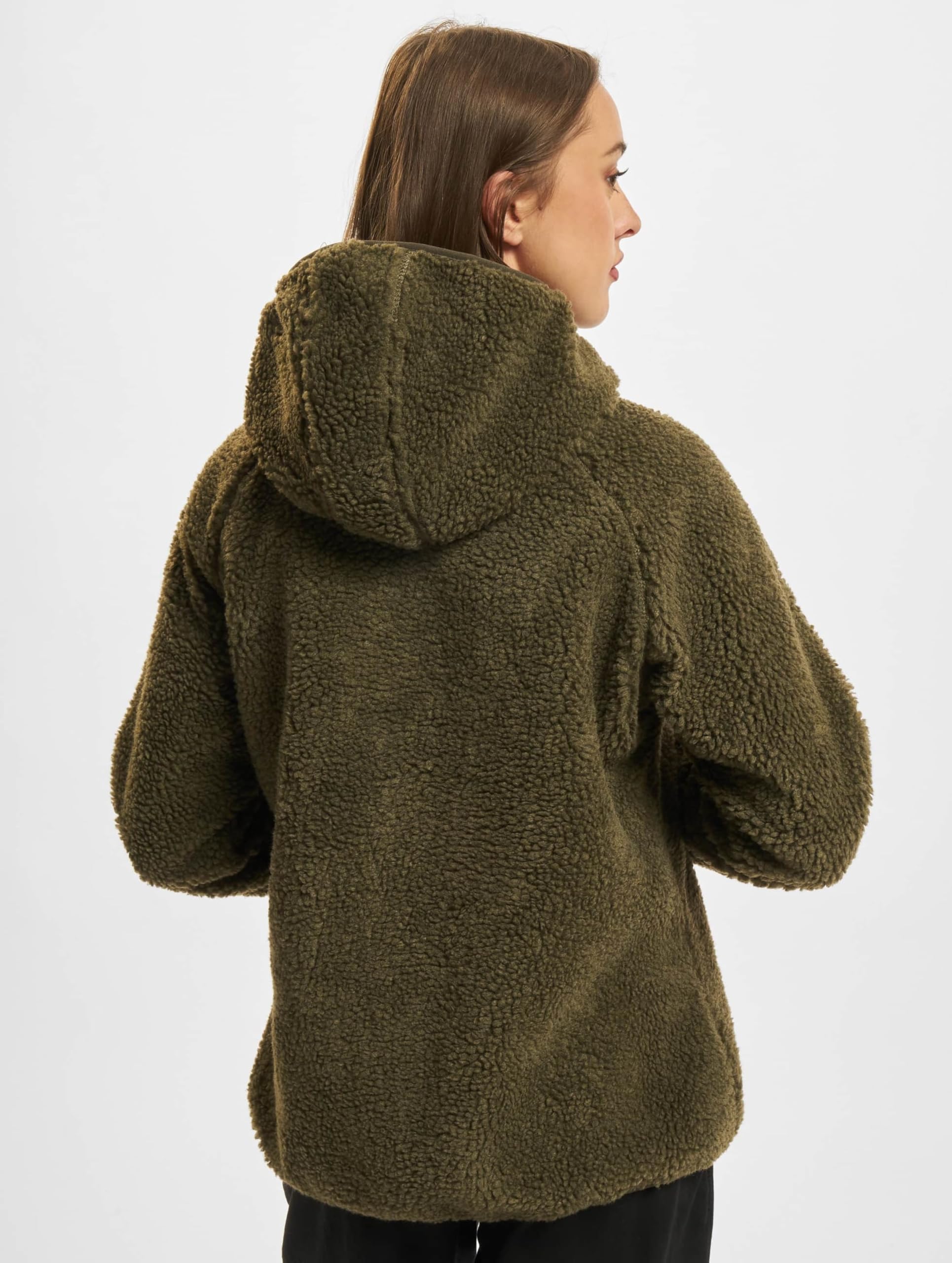 Brandit Women’s Teddyfleece Winter Jacket Olive 4XL | Warm Hooded Coat