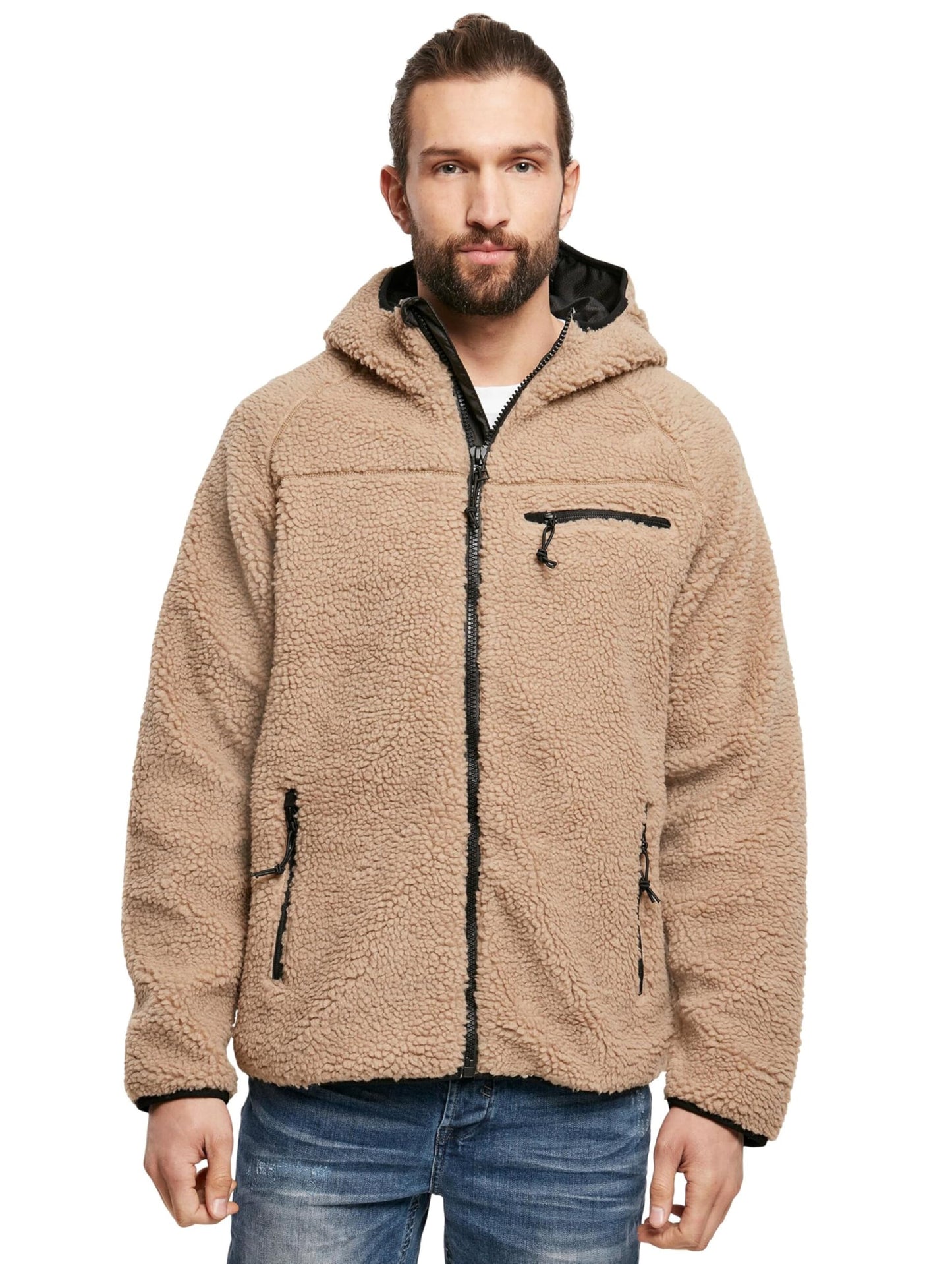 Brandit Men’s Teddyfleece Worker Jacket Olive | Warm Outdoor Winter Coat