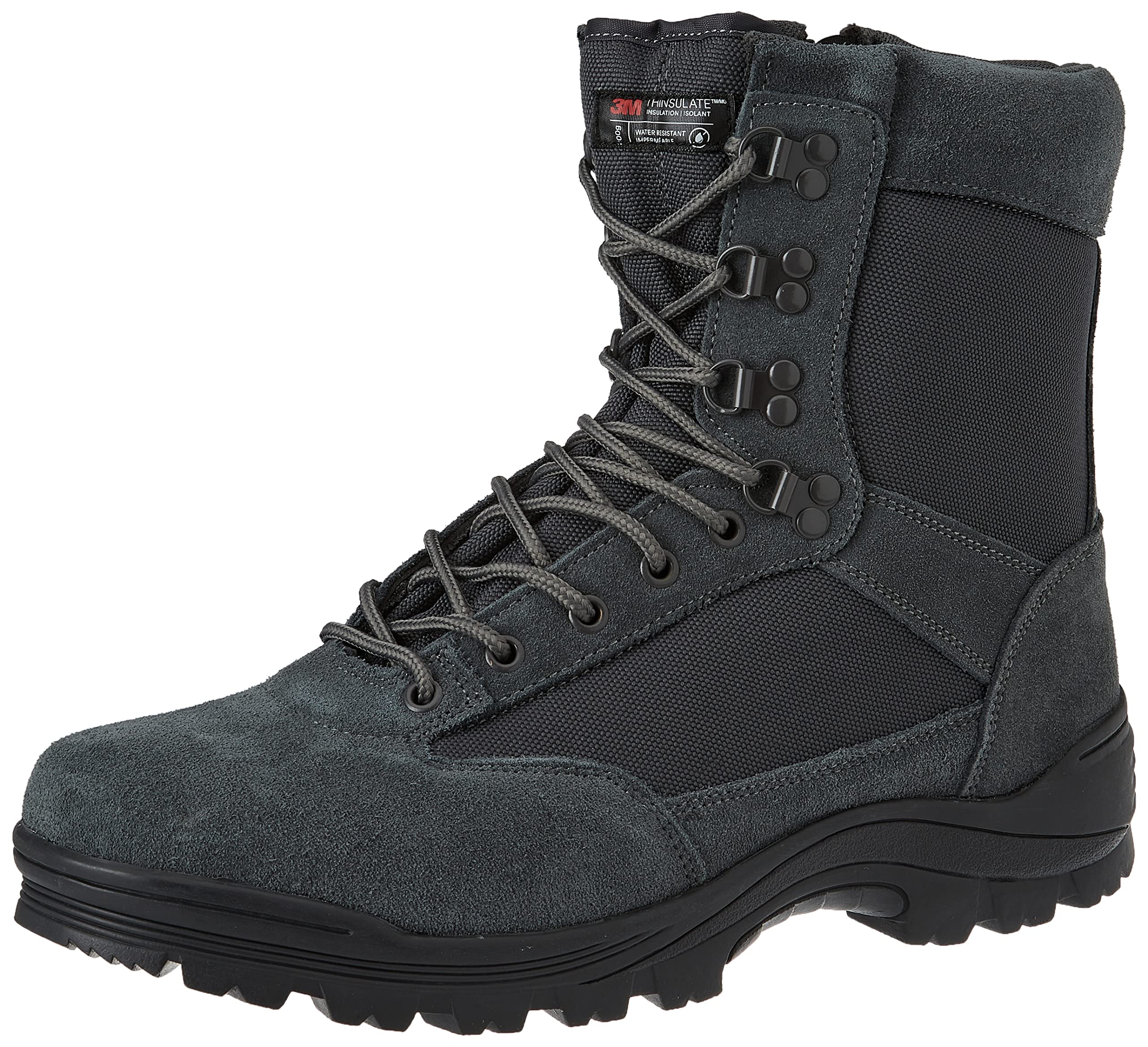 Mil-Tec Men’s Tactical Zipper Boots Urban Grey Lightweight Thinsulate