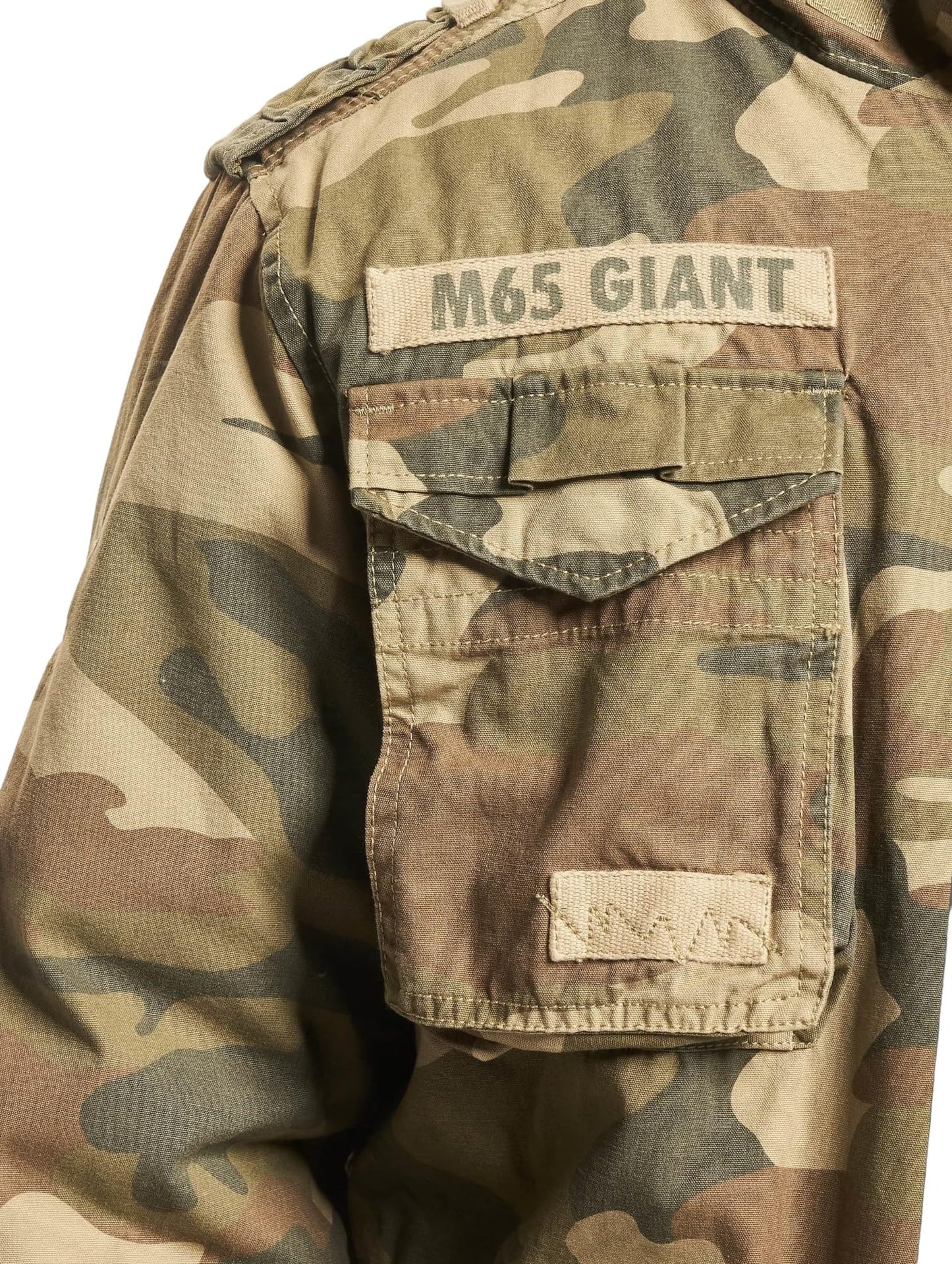 Brandit Men’s M-65 Giant Jacket Light Woodland – Vintage Military Field Coat L