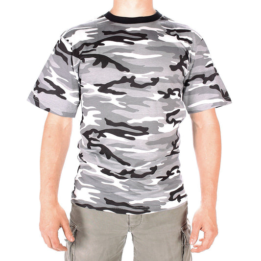 Mil-Tec Urban Camouflage T-Shirt Cotton Crew Neck Military Style