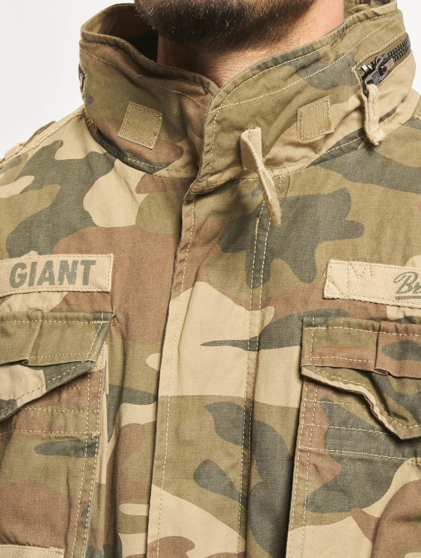 Brandit Men’s M-65 Giant Jacket Light Woodland – Vintage Military Field Coat 7XL