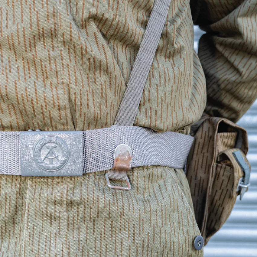 Vintage Military Surplus East German Grey Field Suspenders Used, Durable