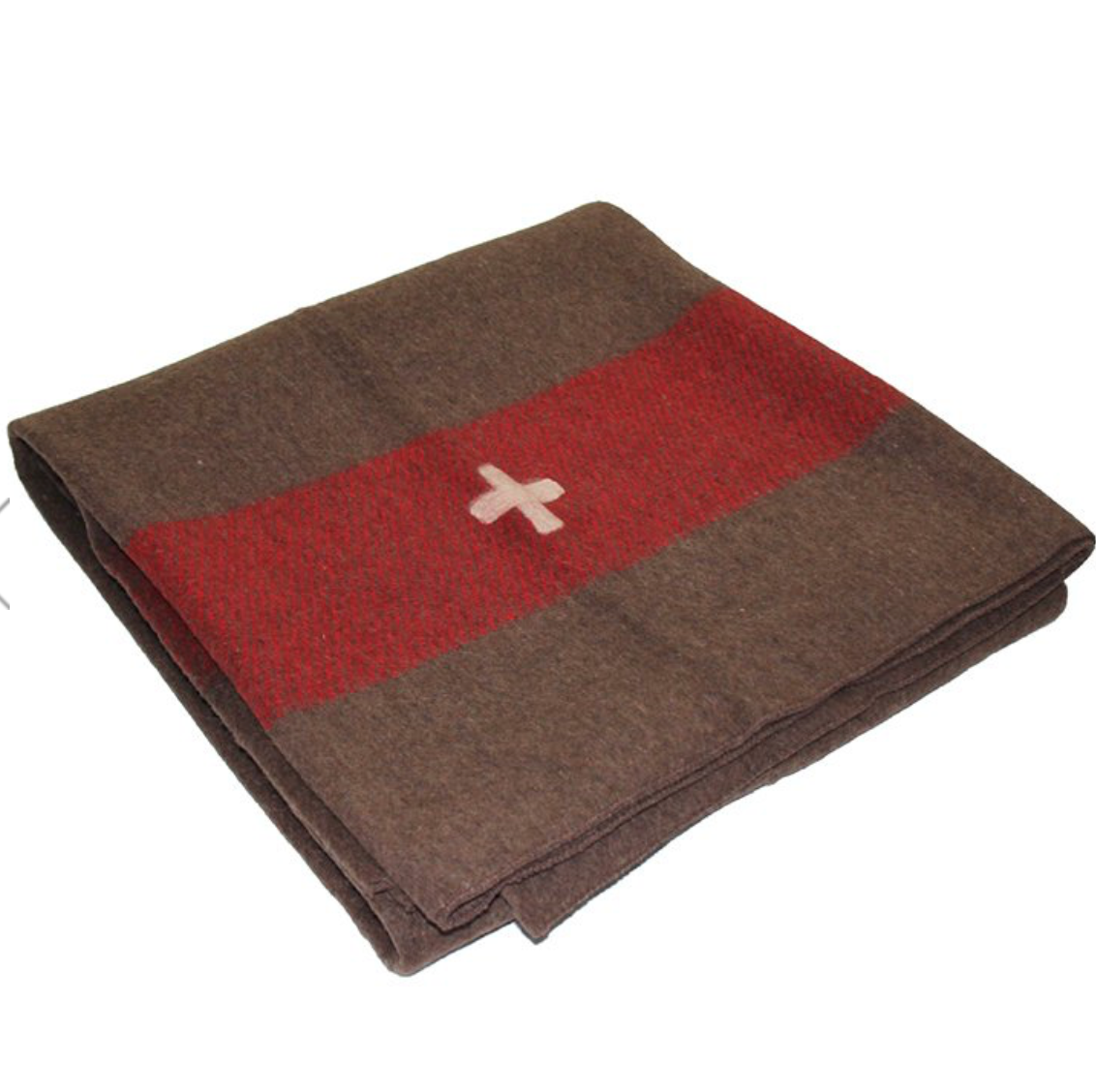Original Swiss Army Wool Blanket 200x140 Cm Brown – Like New