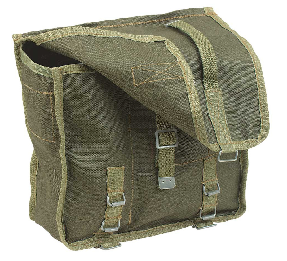 Original Polish Army Pl Bread Bag Green with Strap – Like New