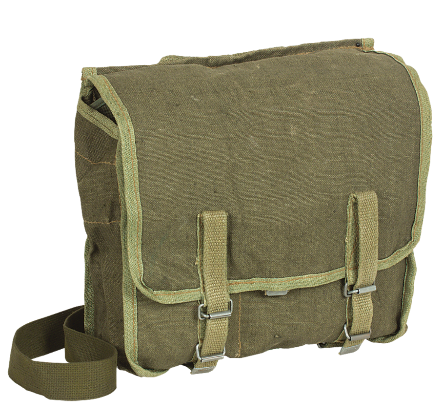 Original Polish Army Pl Bread Bag Green with Strap – Like New