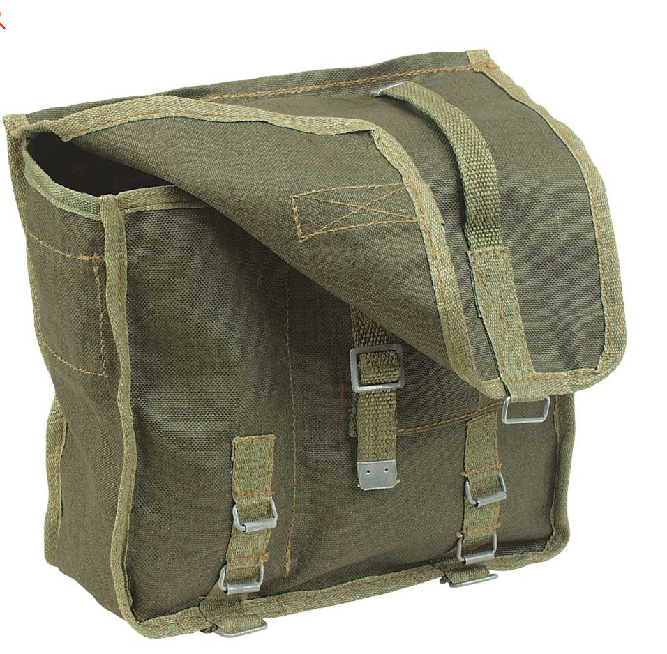 Original Polish Army Pl Bread Bag Green with Strap – Like New