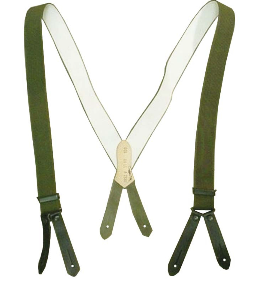 Original German Army Suspenders Green – Used