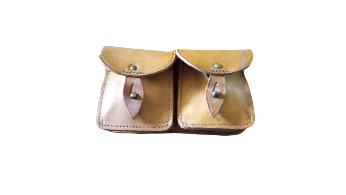 Original French Army 2-pcs.mas Leather Cartr.pouch – Used