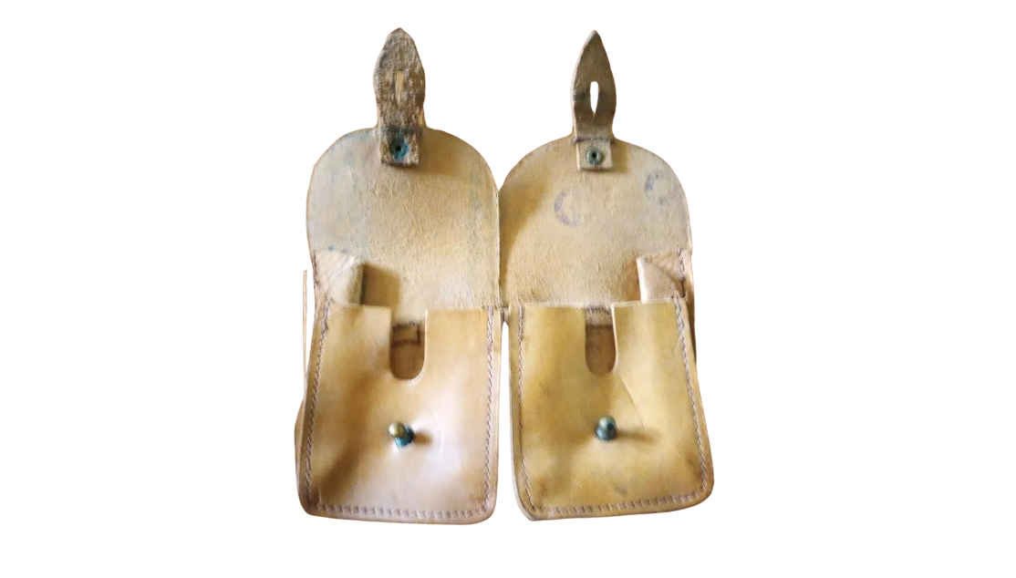 Original French Army 2-pcs.mas Leather Cartr.pouch – Used
