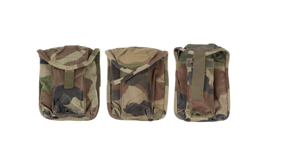 Original French Army Magazine Pouch Triple Camo CCE – Used