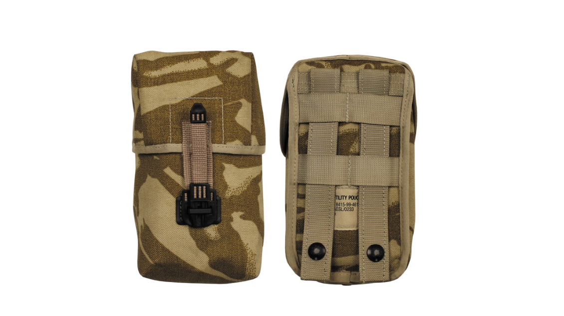 Original British Army Pouch Utility Large MOLLE Desert DPM – Used
