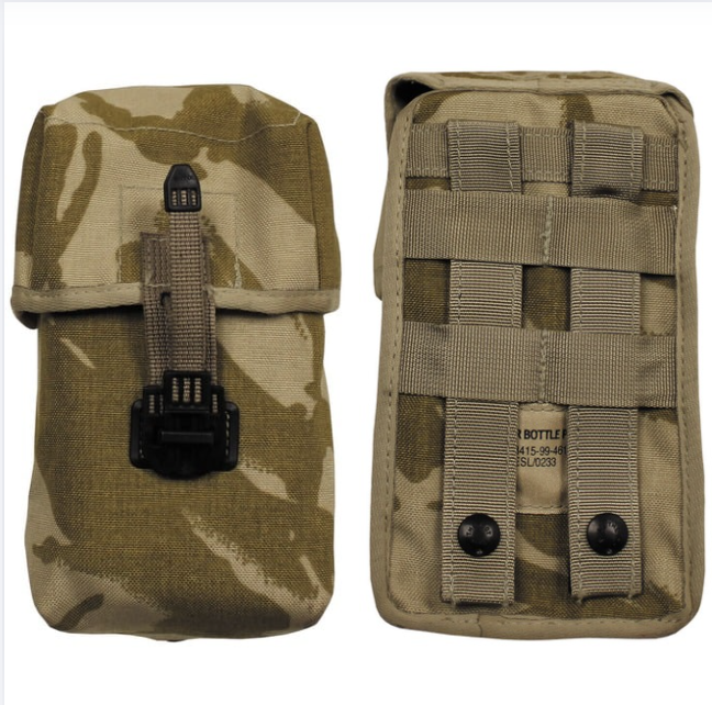 Original British Army Pouch Water Bottle MOLLE Desert DPM – Used