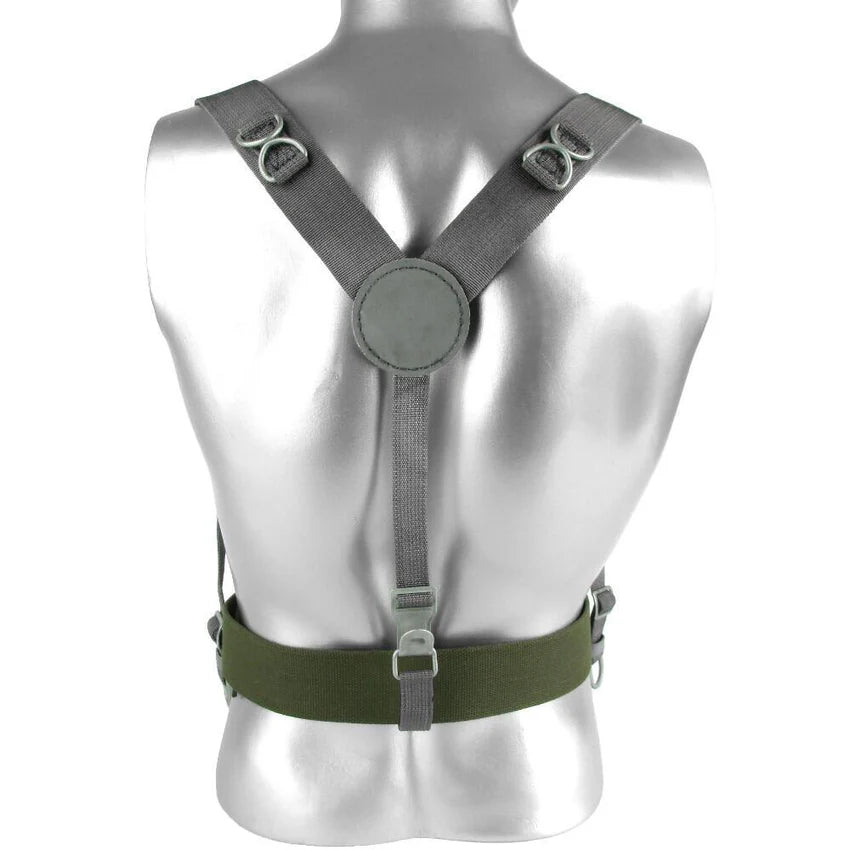 Original East German Army German Field Suspenders Grey – Used