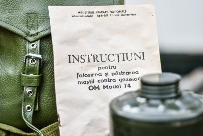 Original Romanian Army Ro Gas Mask M74 Filter Olive – Like New