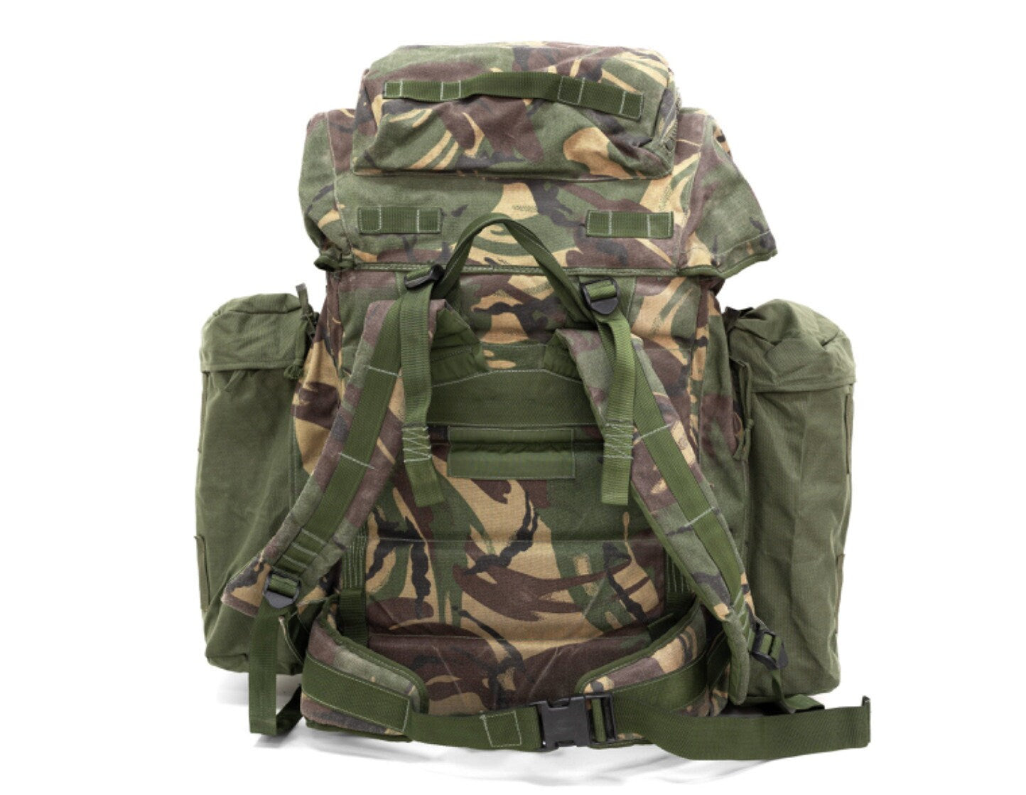 Original British Army Backpack Plce Short Side Pockets Camo DPM – Used