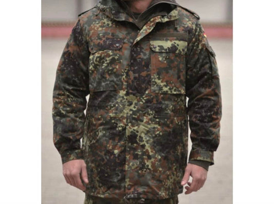 Original German Army Flecktarn Camo Field Parka with Liner – Military Surplus NEW