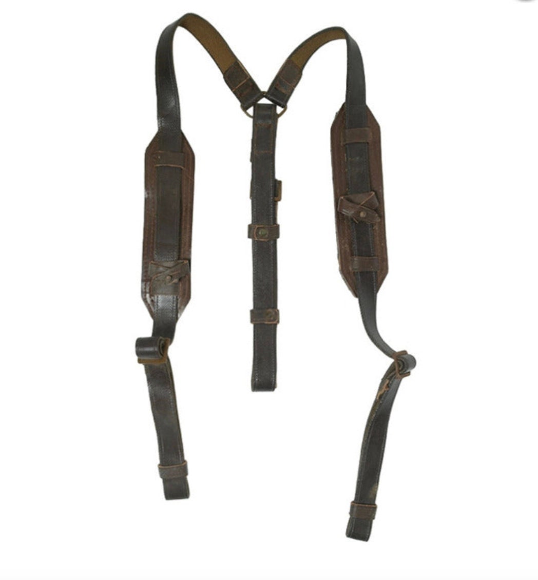 Original Russian Army Web Field Suspenders Post War Olive – Used