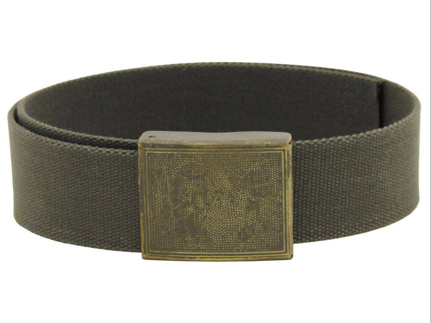 Original German Army Belt Brass Buckle New Strap Buckle Olive – Used