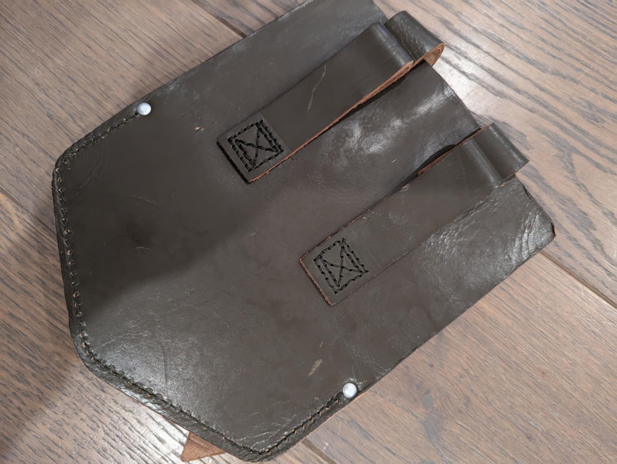 Original German Army Germ.folding Shovel New with Leather Pouch – Used