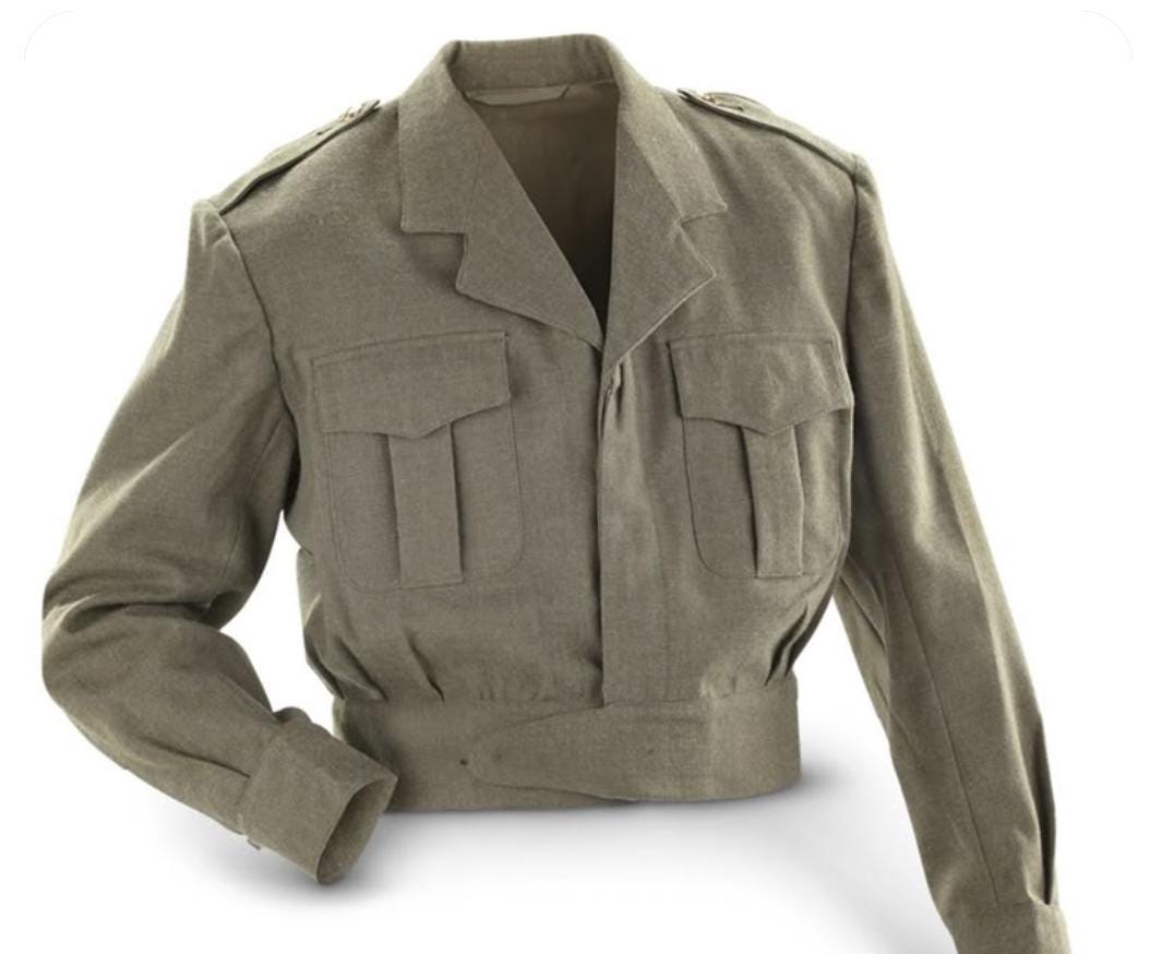 Original Belgian Army Ike Jacket Olive – Like New