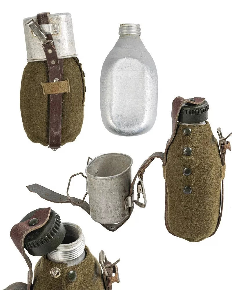 Original Romanian Army Alu Canteen with Cup & Cover – Used
